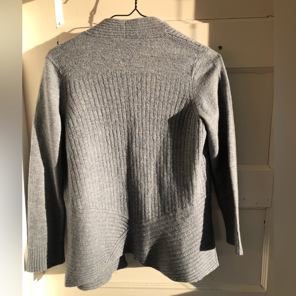 Gray Open-Front Women's Sweater - Picture 5 of 11